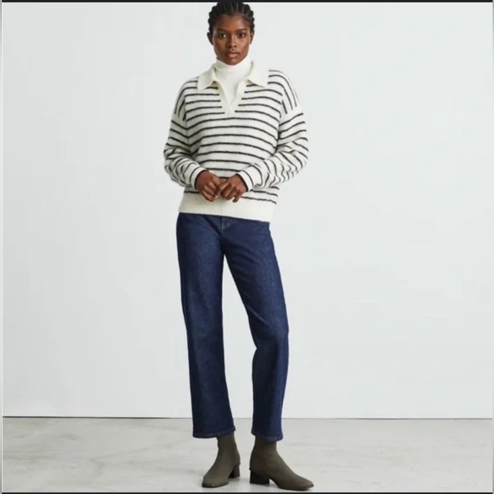 Everlane Alpaca Waffle-Stitch Polo